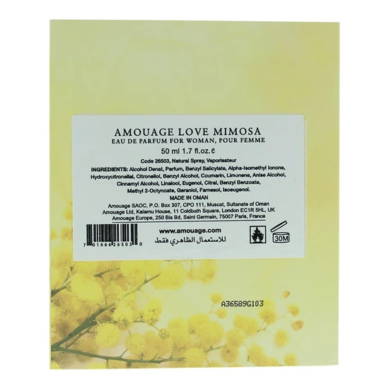 Amouage Love Mimosa Eau De Parfum 50ml
