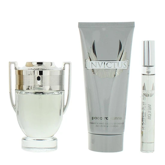 Paco Rabanne Invictus Gift Set 50ml Eau De Toilette + 10ml Eau De Toilette + 100ml Shower Gel