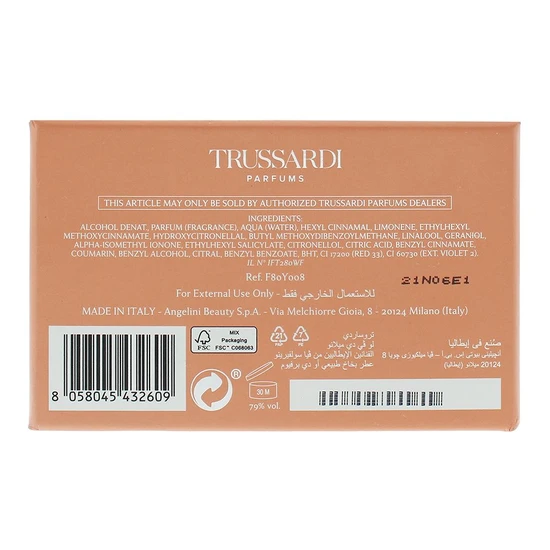 Trussardi Le Vie Di Milano The Italian Artist Of Via Solferino Eau De Parfum 100ml