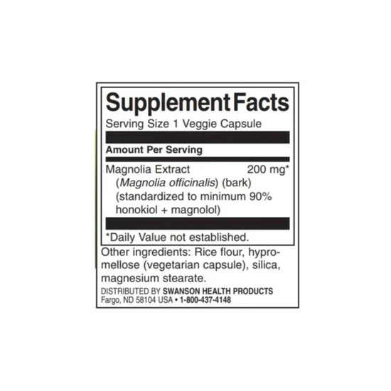 Swanson Magnolia Extract 200mg 30 Capsules