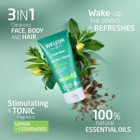 Weleda For Men Energy Fresh 3in1 Shower Gel 200ml