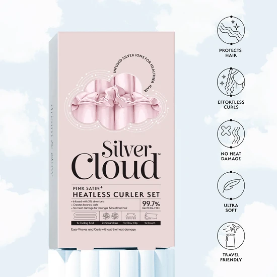 Silver Cloud Pink Heatless Curler Set
