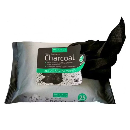 Beauty Formulas Activated Charcoal Detox Facial Wipes 25 wipes