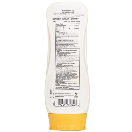 Australian Gold Little Joey Lotion Sunscreen SPF 50 Sensitive Sun Protection 237ml