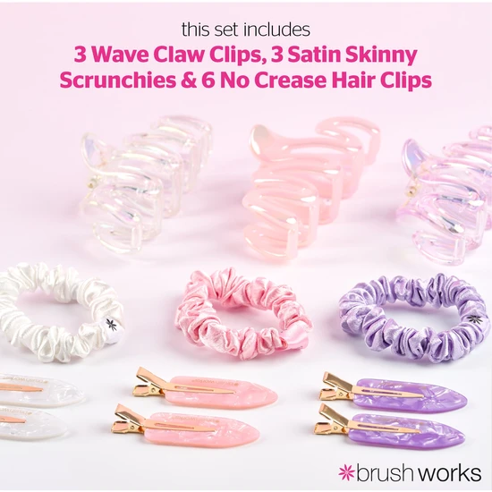 Brushworks Complete Everyday Hair Clip & Scrunchie Set