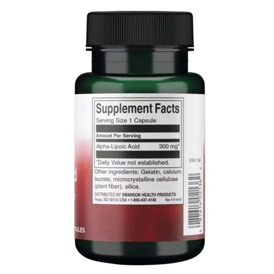 Swanson Alpha Lipoic Acid 300mg 60 Capsules