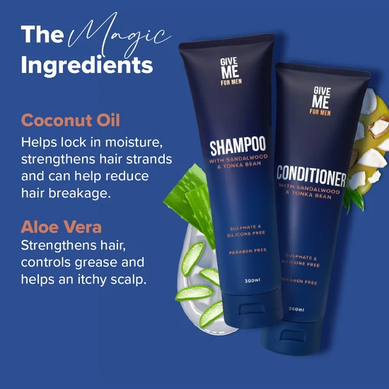 Give Me Sandalwood & Tonka Bean Shampoo & Conditioner For Men