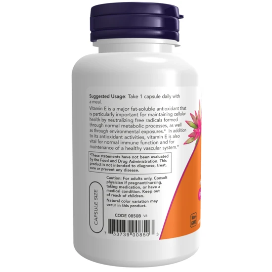 NOW Foods Vitamin E-400 Dry Vegetarian Capsules 100 Capsules
