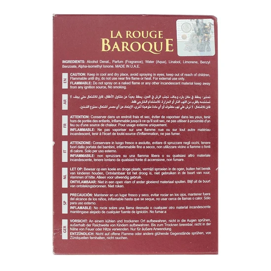Maison Alhambra Baroque Rouge Extrait Extreme Eau De Parfum 100ml