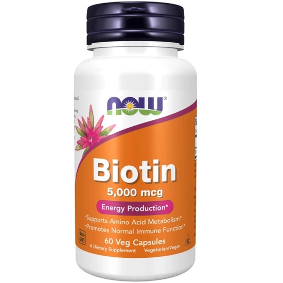 NOW Foods Biotin Capsules 5000mcg - 120 Capsules