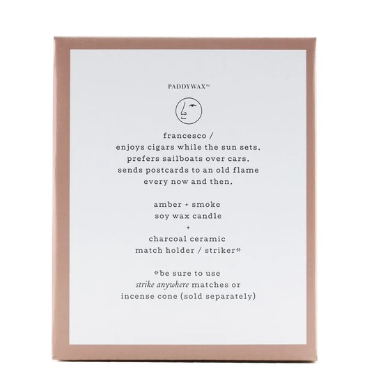 Paddywax Persona Candle Amber + Smoke 113g