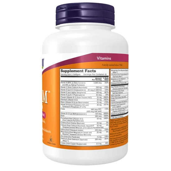 NOW Foods ADAM Multi-Vitamin For Men 180 Softgels