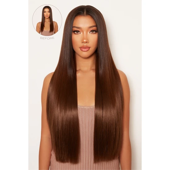 LullaBellz Super Thick 26" Statement Straight Clip In Hair Extensions 5 Piece