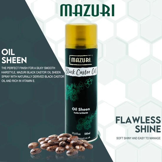 Mazuri Black Castor Oil Sheen Spray 500ml