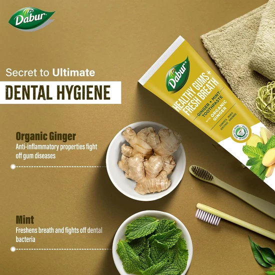 Dabur Healthy Gums Fresh Breath Ginger & Mint Toothpaste 100ml