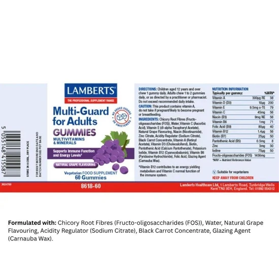Lamberts Multi-Guard For Adults Gummies 60 Gummies