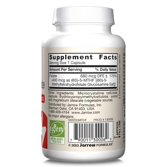 Jarrow Formulas Methyl Folate 400mcg Capsules 60 Capsules
