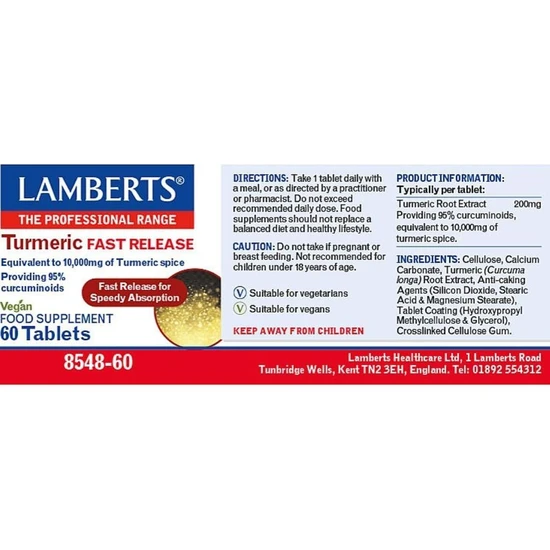 Lamberts Turmeric Fast Release Tablets 60 Tablets