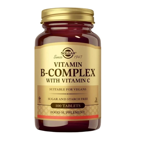 Solgar Vitamin B-Complex With Vitamin C Tablets 100 Tablets