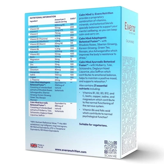 Evera Nutrition Calm Mind Capsules 60 Capsules