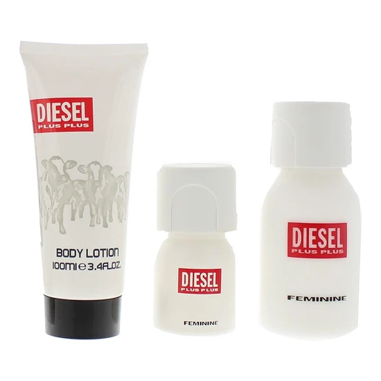 Diesel Plus Plus Feminine Eau De Toilette 75ml, 30ml + Body Lotion 100ml Gift Set 75ml