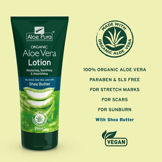Aloe Pura Organic Aloe Vera Lotion With Shea Butter 200ml