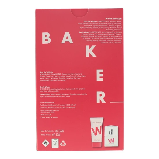 Ted Baker W Pink Gift Set 30ml Eau De Toilette + 150ml Shower Gel