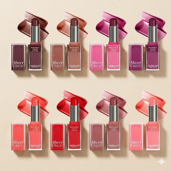 NICKA K NEWYORK Sheer Glaze Buildable Colour Lipstick 01