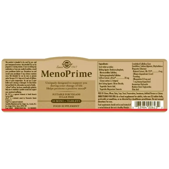 Solgar MenoPrime Mini Tablets 30 Tablets
