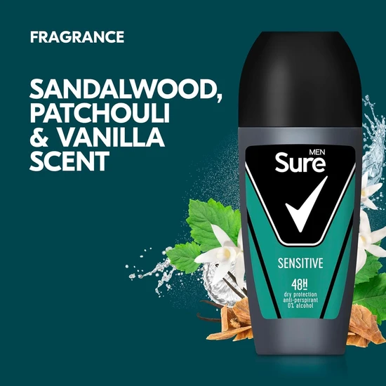 Sure Sensitive 48h Protection Deodorant Roll On 50ml