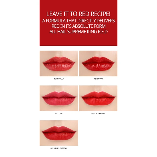 3CE Matte Red Recipe Lip Colour 214 Squeezing