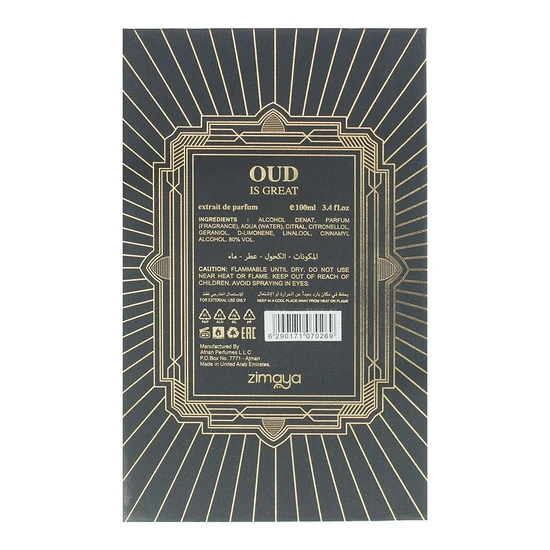 Afnan Zimaya Oud Is Great Extrait De Parfum 100ml