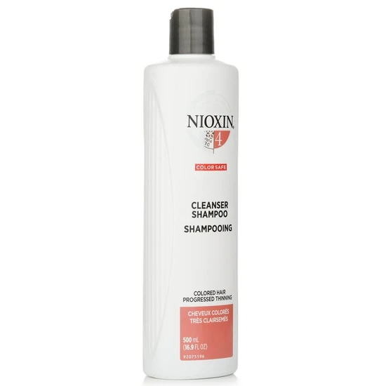 Nioxin Derma Purifying System 4 Cleanser Shampoo Coloured Hair, Progressed Thinning, Colour Safe 500ml