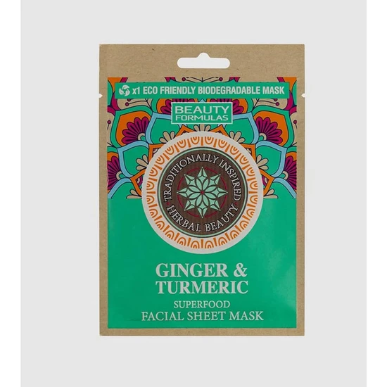 Beauty Formulas Ginger & Turmeric Superfood Facial Sheet Mask