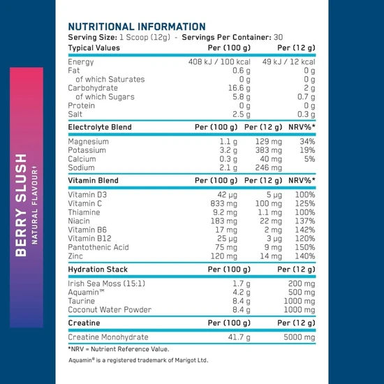 Applied Nutrition Creatine + Hydration Berry Slush 360g