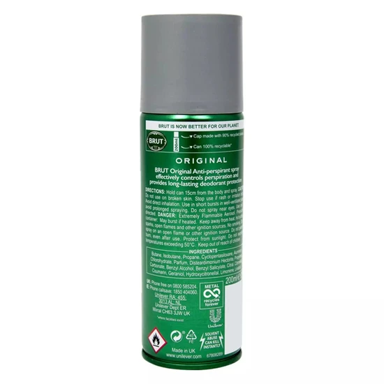 Brut Original Mens Anti-Perspirant 48h Deodorant With Distinctive Fragrance 200ml