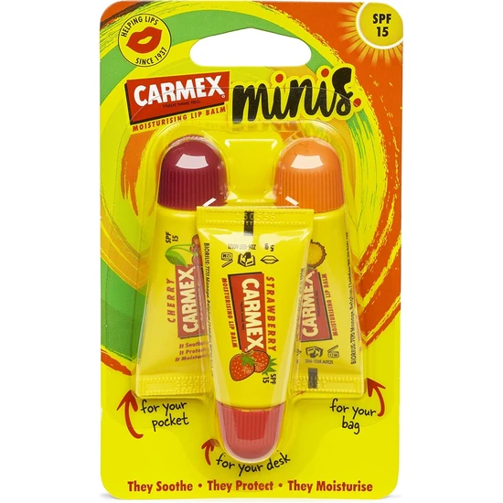 Carmex Minis Lip Balm Trio Pack 5g x 3