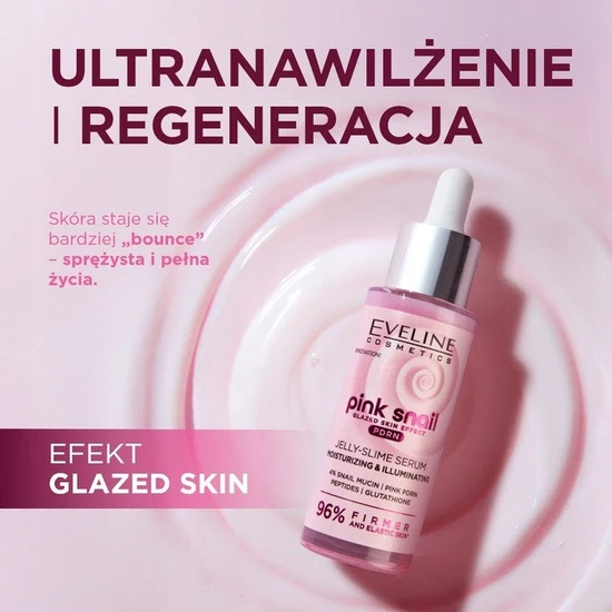 Eveline Pink Snail Moisturising Jelly Slime Serum 30ml