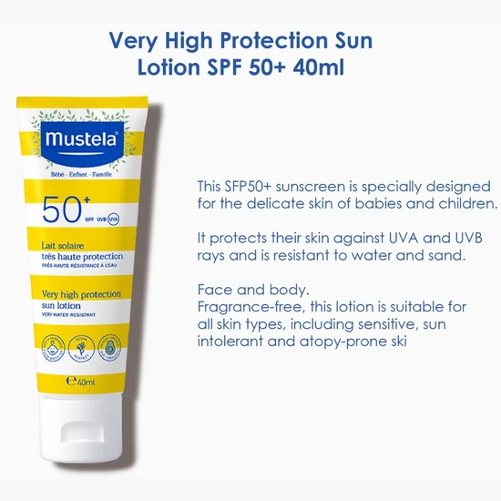 Mustela Very High Protection Sun Lotion For Face SPF 50+ 40ml