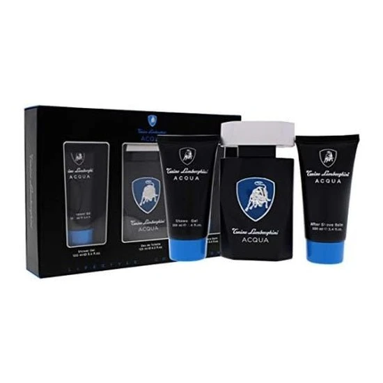 Lamborghini Acqua Gift Set 125ml Eau De Toilette + 100ml Shower Gel + 100ml Aftershave Balm