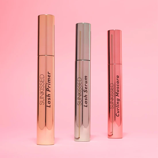 Sunkissed Lash Heaven Lash Care Set Gift Set 10ml Clear Lash Serum + 10ml White With Fibres Lash Primer + 10ml Curl & Flex Black Curling Mascara
