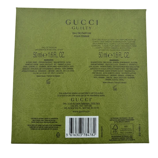 Gucci Guilty Pour Femme Gift Set: Eau De Parfum 50ml Body Lotion 50ml 2 Piece
