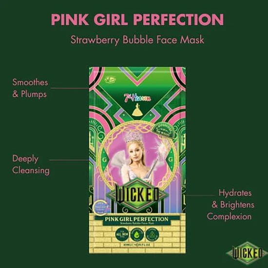 7th Heaven Wicked Pink Girl Perfection Strawberry Bubble Mask x1