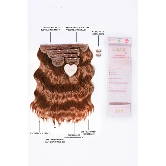 LullaBellz Super Thick 16'' 5 Piece Brushed Out Wave Clip In Hair Extensions Champagne Blonde