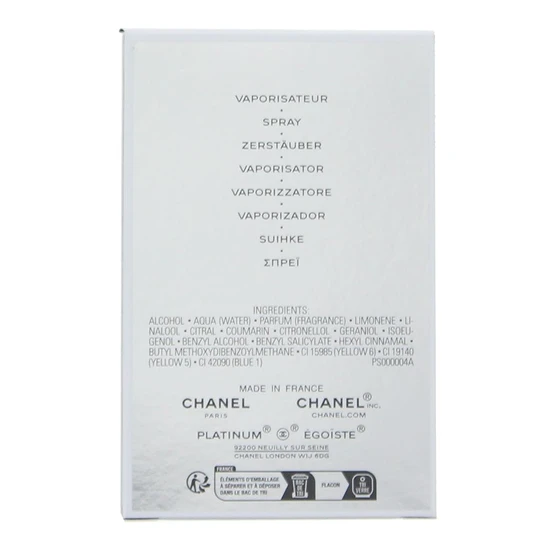 CHANEL Egoiste Platinum Eau De Toilette 50ml