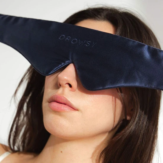Drowsy Featherweight Silk Sleep Mask Midnight Blue