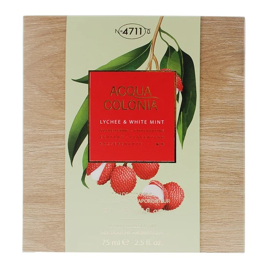 4711 Acqua Colonia Lychee & White Mint Gift Set Eau De Cologne 50ml Shower Gel 75ml