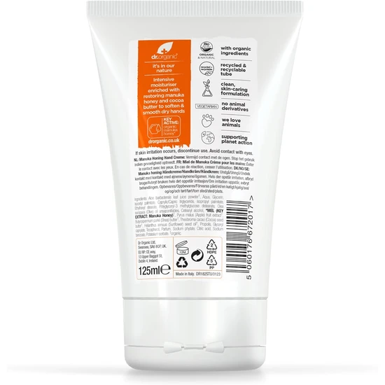 Dr. Organic Manuka Honey Restore & Soften Hand Cream 125ml