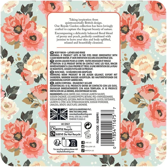 Baylis & Harding Royale Garden Peach Peony & Jasmine Luxury Body Wash 500ml