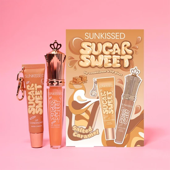 Sunkissed Sugar Sweet Salted Caramel Gift Set 16ml Lip Conditioner + 8ml Lip Gloss